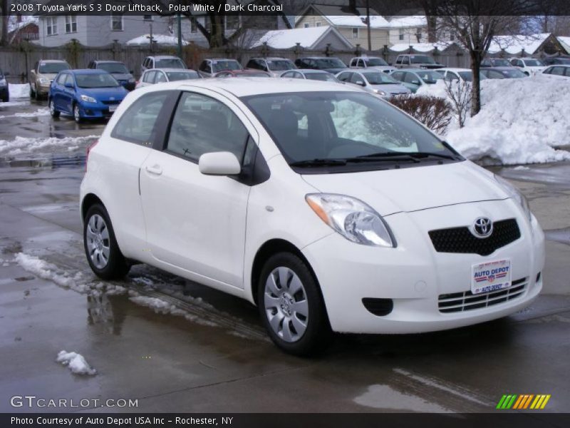 Polar White / Dark Charcoal 2008 Toyota Yaris S 3 Door Liftback