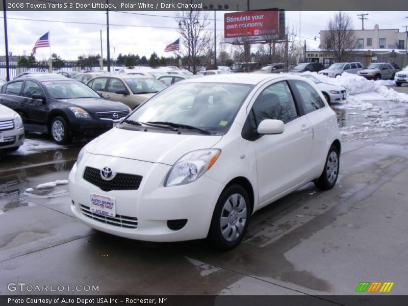 Polar White / Dark Charcoal 2008 Toyota Yaris S 3 Door Liftback