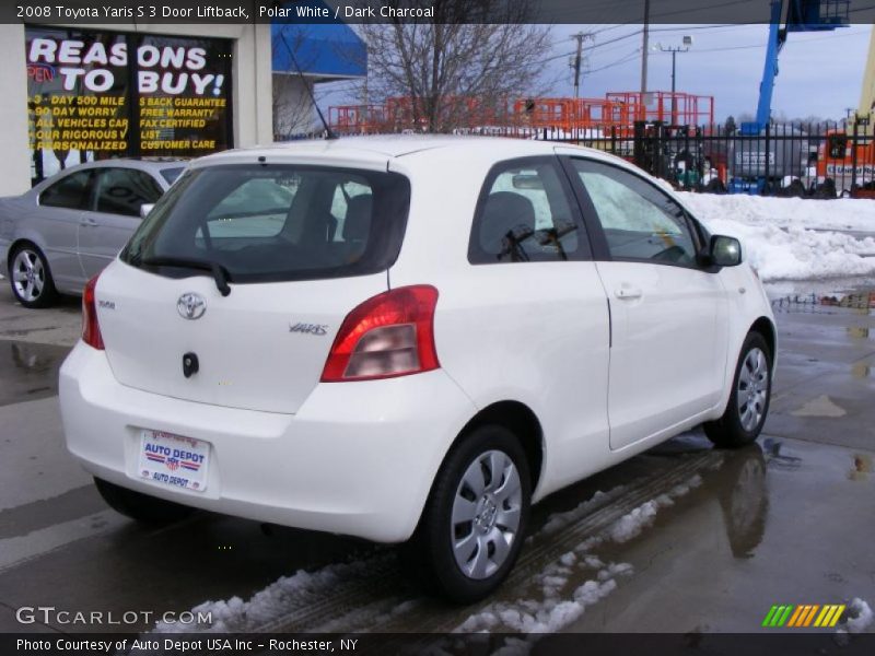 Polar White / Dark Charcoal 2008 Toyota Yaris S 3 Door Liftback