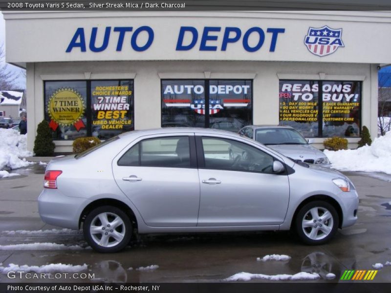 Silver Streak Mica / Dark Charcoal 2008 Toyota Yaris S Sedan