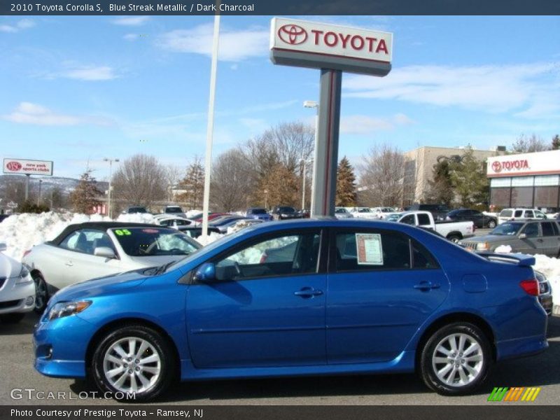 Blue Streak Metallic / Dark Charcoal 2010 Toyota Corolla S