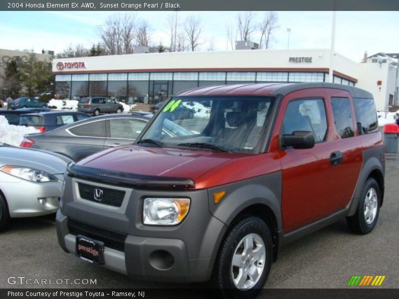 Sunset Orange Pearl / Black 2004 Honda Element EX AWD