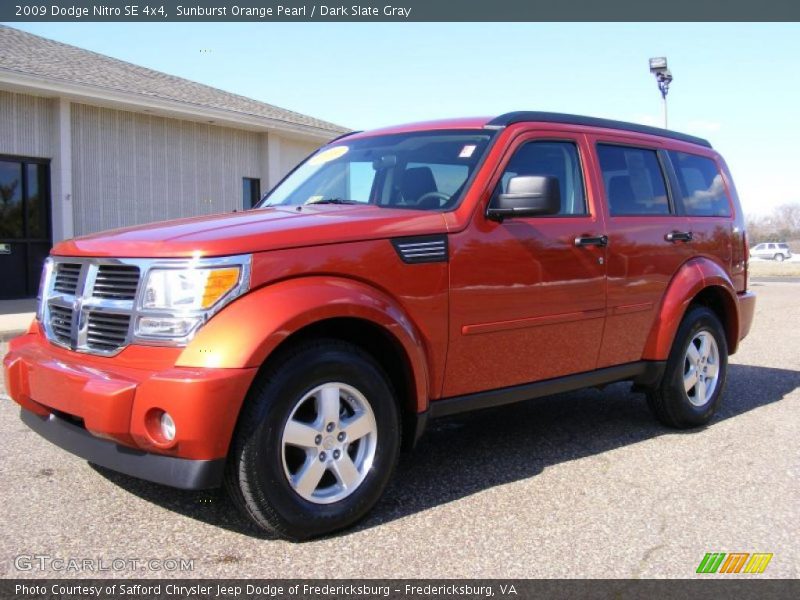 Sunburst Orange Pearl / Dark Slate Gray 2009 Dodge Nitro SE 4x4
