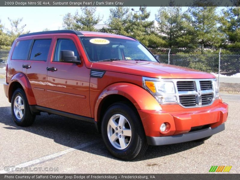 Sunburst Orange Pearl / Dark Slate Gray 2009 Dodge Nitro SE 4x4