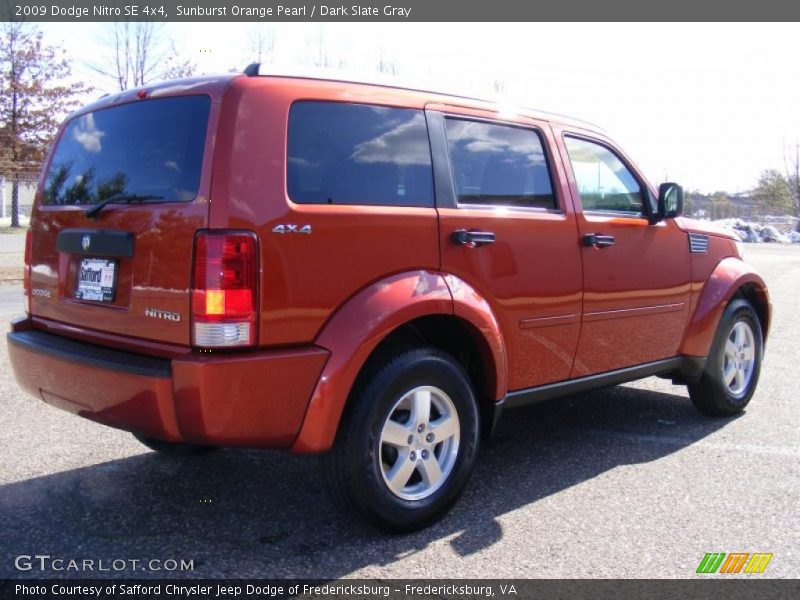 Sunburst Orange Pearl / Dark Slate Gray 2009 Dodge Nitro SE 4x4