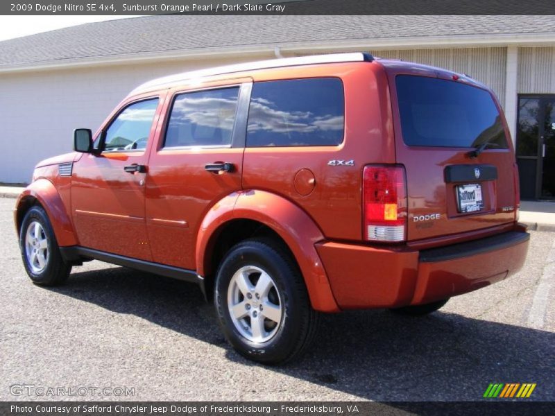Sunburst Orange Pearl / Dark Slate Gray 2009 Dodge Nitro SE 4x4