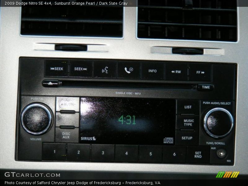 Sunburst Orange Pearl / Dark Slate Gray 2009 Dodge Nitro SE 4x4