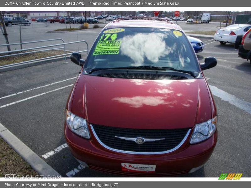 Inferno Red Tinted Pearlcoat / Medium Slate Gray 2004 Chrysler Town & Country Limited AWD