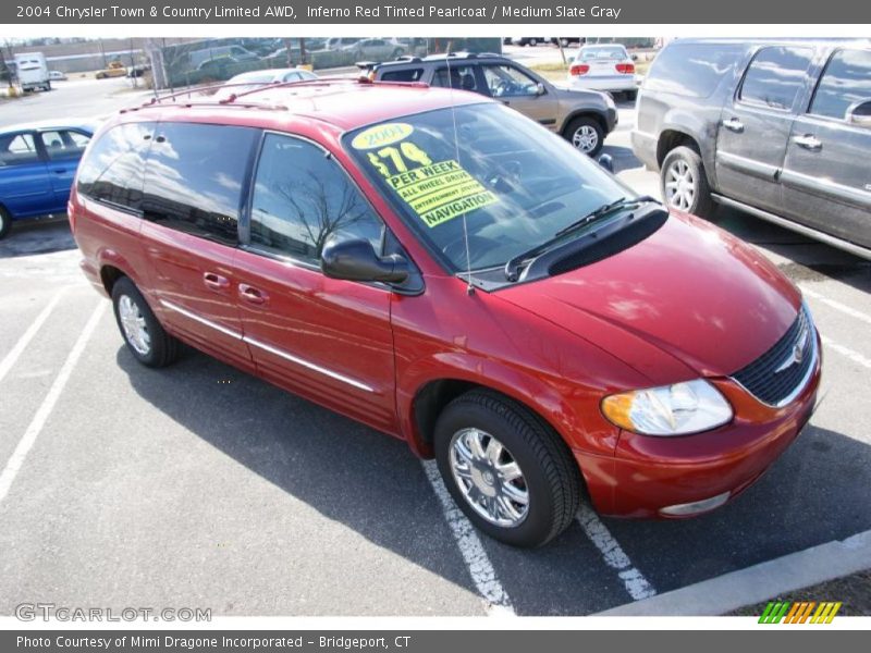 Inferno Red Tinted Pearlcoat / Medium Slate Gray 2004 Chrysler Town & Country Limited AWD