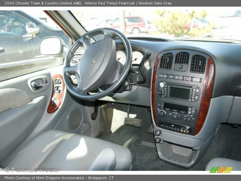 Inferno Red Tinted Pearlcoat / Medium Slate Gray 2004 Chrysler Town & Country Limited AWD