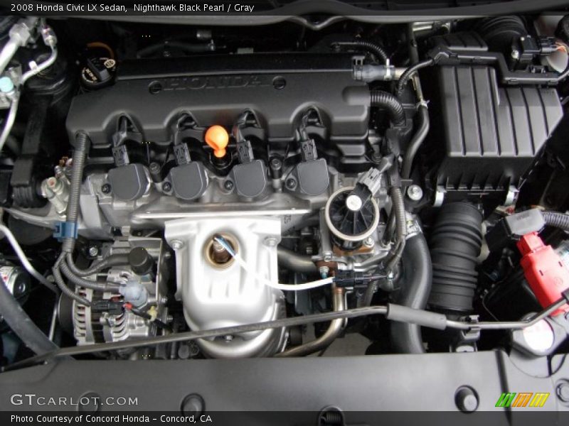 Nighthawk Black Pearl / Gray 2008 Honda Civic LX Sedan