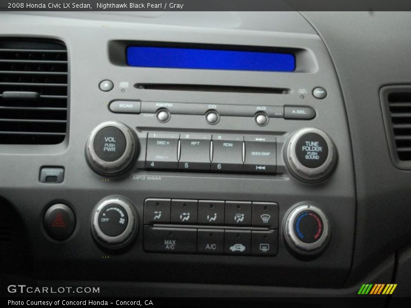 Nighthawk Black Pearl / Gray 2008 Honda Civic LX Sedan