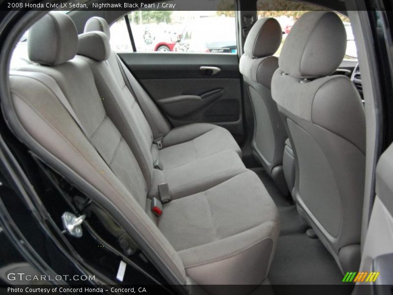 Nighthawk Black Pearl / Gray 2008 Honda Civic LX Sedan
