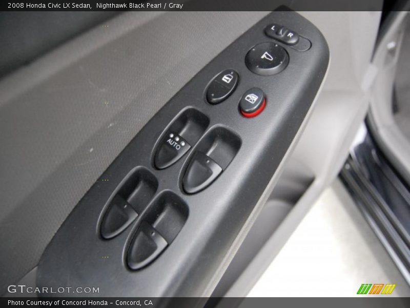 Nighthawk Black Pearl / Gray 2008 Honda Civic LX Sedan