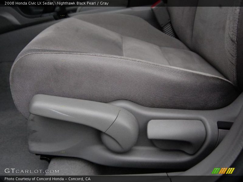 Nighthawk Black Pearl / Gray 2008 Honda Civic LX Sedan