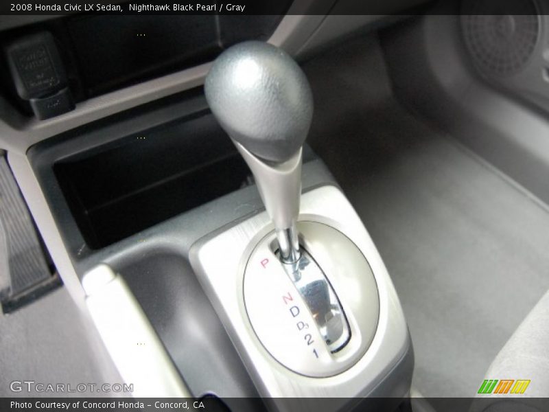 Nighthawk Black Pearl / Gray 2008 Honda Civic LX Sedan
