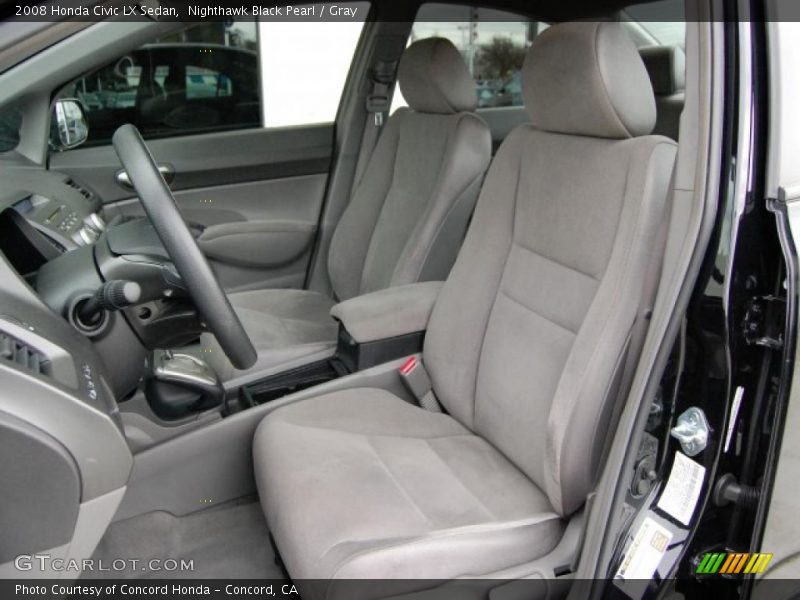 Nighthawk Black Pearl / Gray 2008 Honda Civic LX Sedan