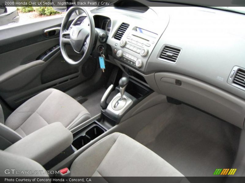 Nighthawk Black Pearl / Gray 2008 Honda Civic LX Sedan