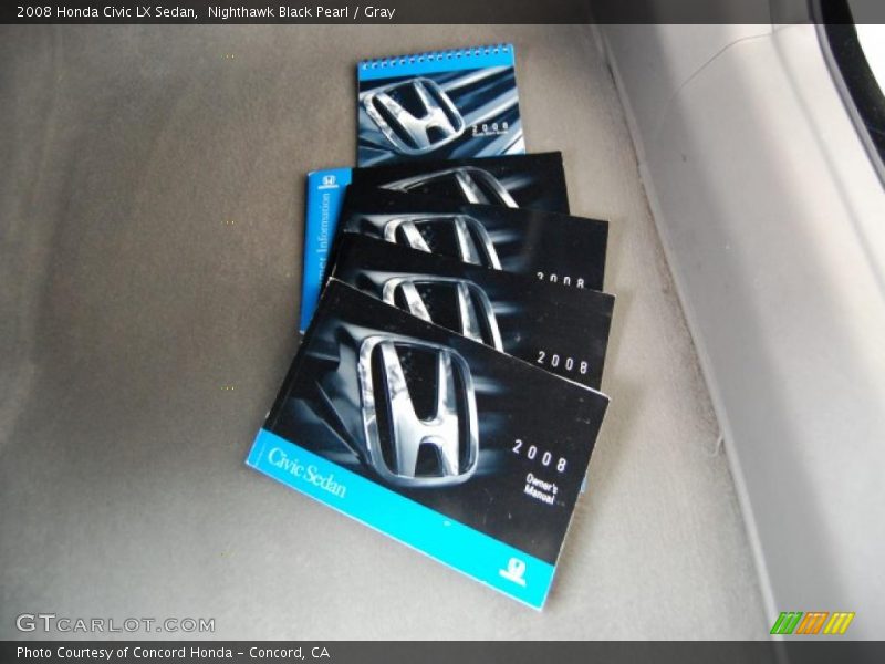 Nighthawk Black Pearl / Gray 2008 Honda Civic LX Sedan