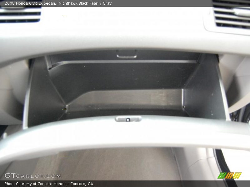 Nighthawk Black Pearl / Gray 2008 Honda Civic LX Sedan