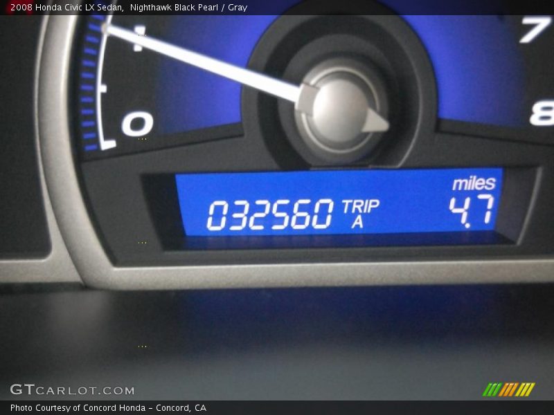 Nighthawk Black Pearl / Gray 2008 Honda Civic LX Sedan