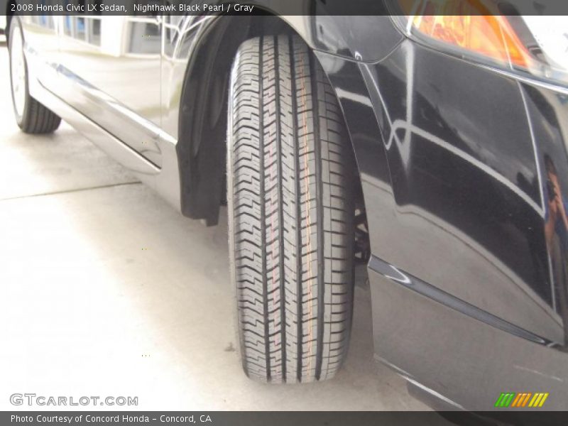 Nighthawk Black Pearl / Gray 2008 Honda Civic LX Sedan
