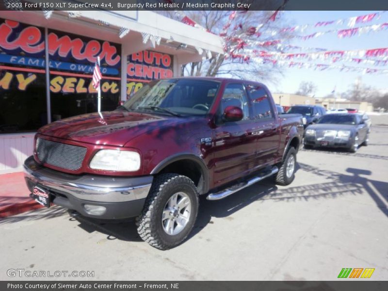 Burgundy Red Metallic / Medium Graphite Grey 2003 Ford F150 XLT SuperCrew 4x4