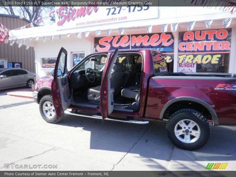 Burgundy Red Metallic / Medium Graphite Grey 2003 Ford F150 XLT SuperCrew 4x4