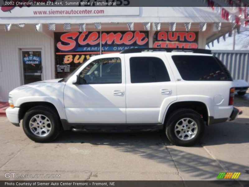 Summit White / Tan/Neutral 2002 Chevrolet Tahoe Z71 4x4