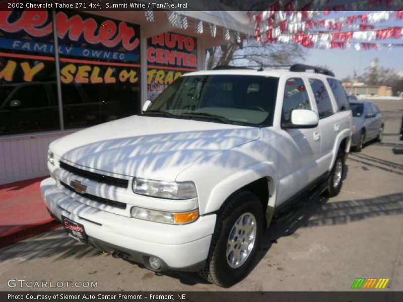 Summit White / Tan/Neutral 2002 Chevrolet Tahoe Z71 4x4
