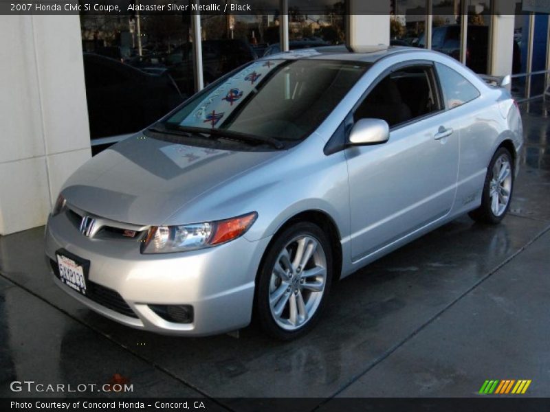 Alabaster Silver Metallic / Black 2007 Honda Civic Si Coupe