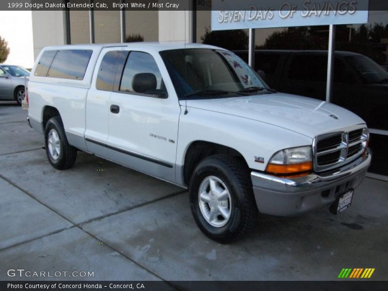 Bright White / Mist Gray 1999 Dodge Dakota Extended Cab