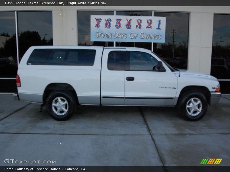 Bright White / Mist Gray 1999 Dodge Dakota Extended Cab