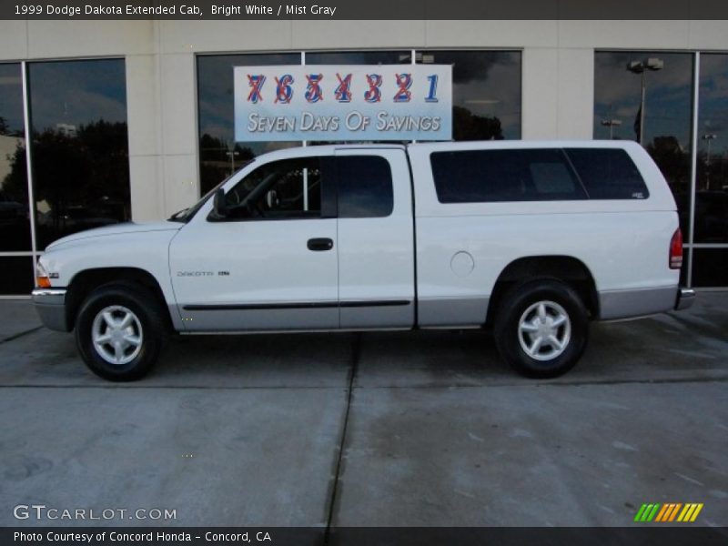 Bright White / Mist Gray 1999 Dodge Dakota Extended Cab