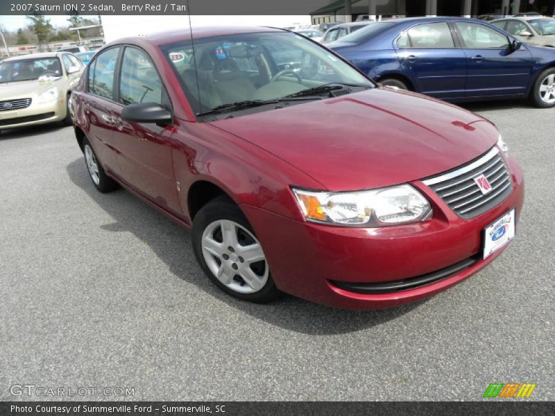 Berry Red / Tan 2007 Saturn ION 2 Sedan
