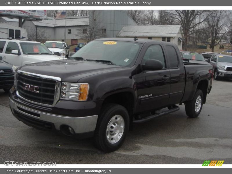 Dark Crimson Red Metallic / Ebony 2008 GMC Sierra 2500HD SLE Extended Cab 4x4