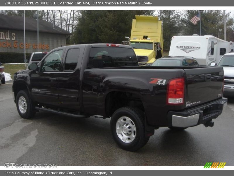 Dark Crimson Red Metallic / Ebony 2008 GMC Sierra 2500HD SLE Extended Cab 4x4