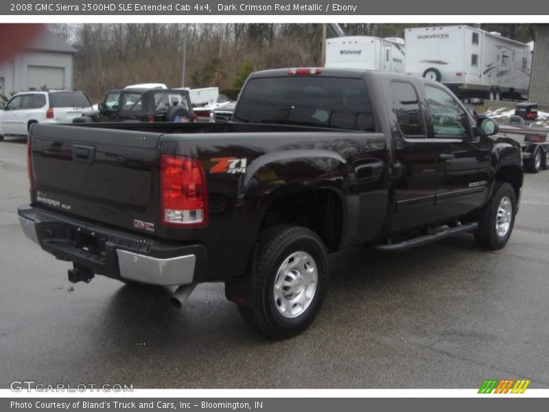 Dark Crimson Red Metallic / Ebony 2008 GMC Sierra 2500HD SLE Extended Cab 4x4