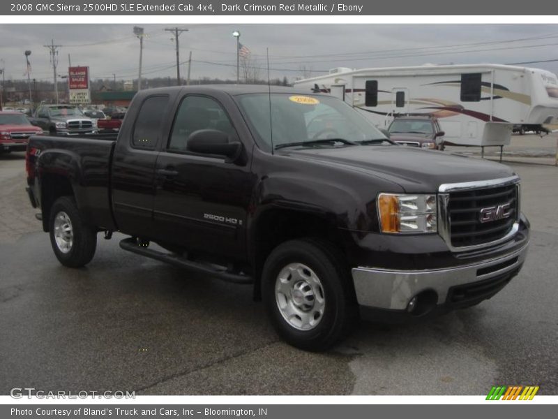 Dark Crimson Red Metallic / Ebony 2008 GMC Sierra 2500HD SLE Extended Cab 4x4