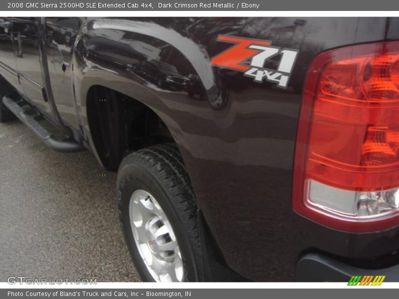 Dark Crimson Red Metallic / Ebony 2008 GMC Sierra 2500HD SLE Extended Cab 4x4