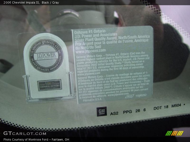 Black / Gray 2006 Chevrolet Impala SS