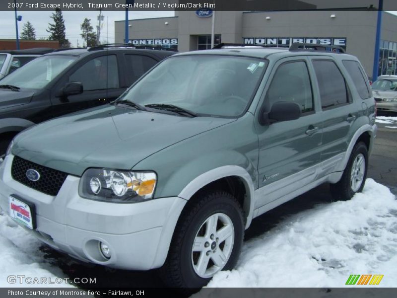 Titanium Green Metallic / Medium/Dark Flint 2007 Ford Escape Hybrid