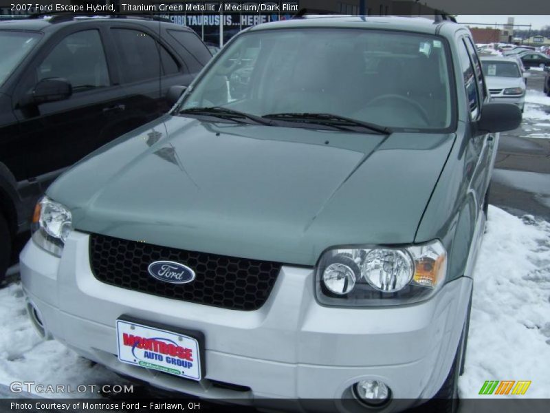 Titanium Green Metallic / Medium/Dark Flint 2007 Ford Escape Hybrid