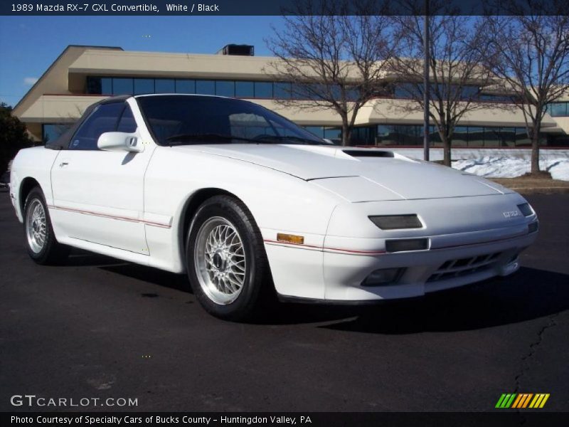 White / Black 1989 Mazda RX-7 GXL Convertible