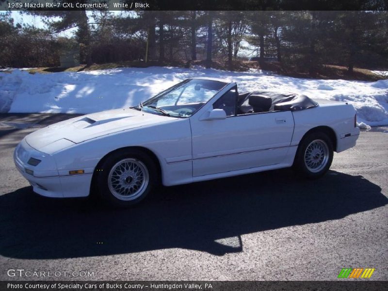 White / Black 1989 Mazda RX-7 GXL Convertible