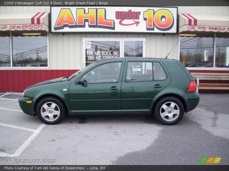 Bright Green Pearl / Beige 2000 Volkswagen Golf GLS 4 Door