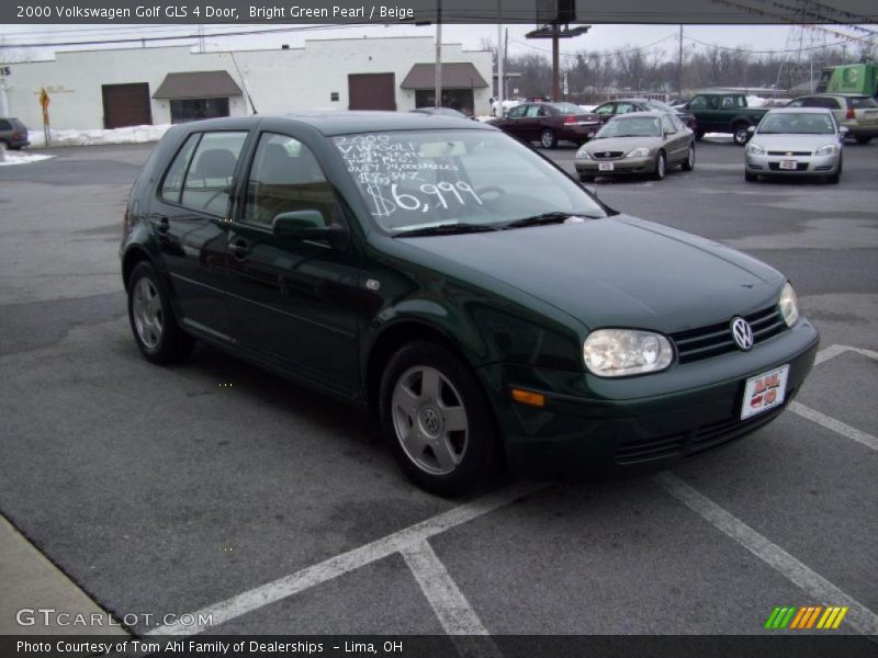 Bright Green Pearl / Beige 2000 Volkswagen Golf GLS 4 Door