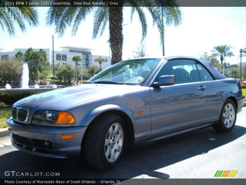 Steel Blue Metallic / Grey 2001 BMW 3 Series 325i Convertible