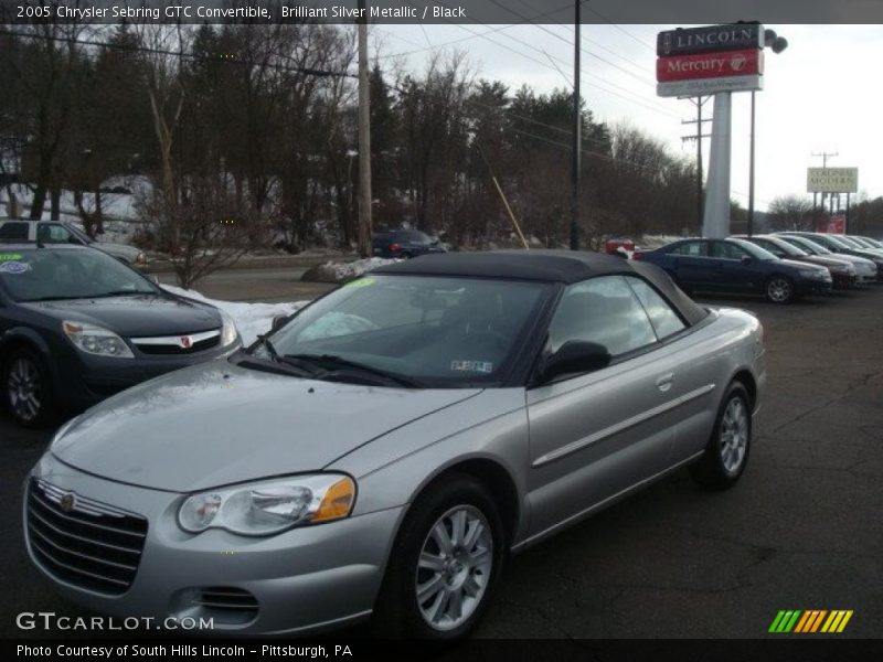 Brilliant Silver Metallic / Black 2005 Chrysler Sebring GTC Convertible