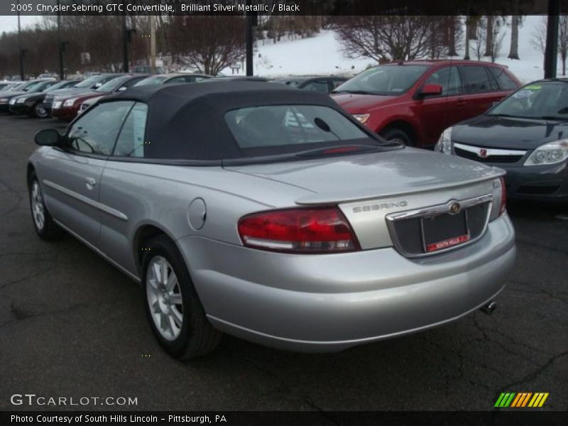 Brilliant Silver Metallic / Black 2005 Chrysler Sebring GTC Convertible